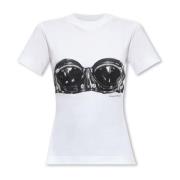 Alexander McQueen Tryckt T-shirt White, Dam