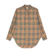 Burberry Vintage Check Button-Down Skjorta Beige, Dam