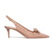 Valentino Garavani Puder Patentläder Slingback med Rockstud-detaljer P...