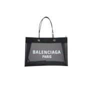 Balenciaga Nät Toteväska med Logotryck Black, Dam