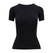 Balenciaga Rhinestone Print Slim Fit T-Shirt Black, Dam