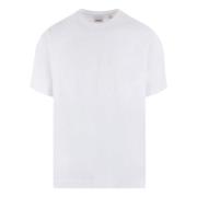 Burberry Vit Jersey Bomull T-shirt med Equestrian Teddy Logo White, He...