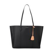 Tory Burch Perry Triple Tote Väska i Svart Läder Black, Dam