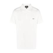 A.p.c. Vita Polo T-shirts med Logobroderi White, Herr