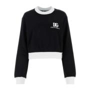 Dolce & Gabbana Svart bomullsblandad sweatshirt Black, Dam