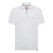 Boggi Milano Organisk bomullsblandad Piqué Polo Shirt White, Herr