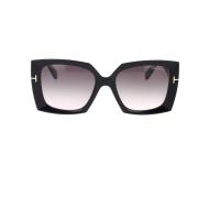 Tom Ford Fyrkantiga solglasögon Jacquetta 01B Black, Unisex