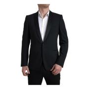 Dolce & Gabbana Autentisk ullblazer med sjalkrage Black, Herr