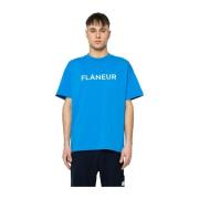 Flaneur Homme Blå Logo T-Shirt Blue, Herr