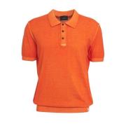 Peuterey Italiensk Polo Shirt med Logo Detaljer Orange, Herr