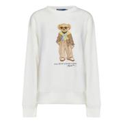 Ralph Lauren Nevis Bomullsblandad Crewneck Sweatshirt med Polo Bear Gr...