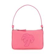 Palm Angels Rosa Handväska med Läderhandtag Pink, Dam