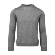 Tagliatore Dove Grey Crew Neck Sweater Gray, Herr