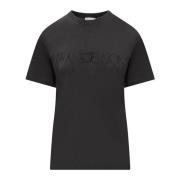 JW Anderson Logo Brodyr Tee Black, Dam