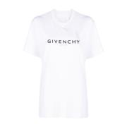Givenchy Logo Print Crew Neck T-shirts och Polos White, Dam
