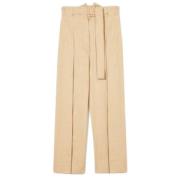 Sportmax Beige Bomullsbyxor Beige, Dam