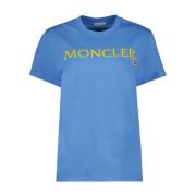 Moncler Logo T-shirt med korta ärmar Blue, Dam
