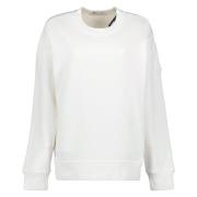 Moncler Metallic Logo Sweatshirt White, Dam