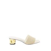 Givenchy Jute 4G Broderade Mules Beige, Dam