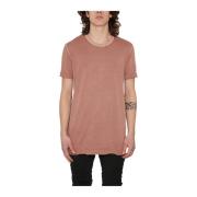 Boris Bidjan Saberi Bomull Crewneck T-Shirt Pink, Herr