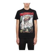 Dsquared2 Bomullstryck T-Shirt Black, Herr