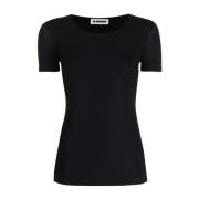 Jil Sander Svart Nylon T-shirt Black, Dam