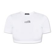 Dsquared2 Cropped T-shirt with logo White, Dam