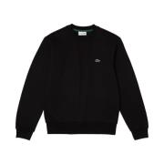 Lacoste Ekologiskt borstad bomullssweatshirt Black, Herr