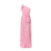 Pinko Rosa One-Shoulder Klänning med Bågdetalj Pink, Dam