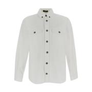 Versace Bomullsskjorta - Stiligt Design White, Herr