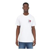Tommy Jeans Vit Bomull Halvärmad T-shirt för Män White, Herr