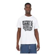 Levi's Vita T-shirts och Polos med Western Print White, Herr