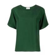 P.a.r.o.s.h. Gröna Siden Satin T-shirts och Polos Green, Dam