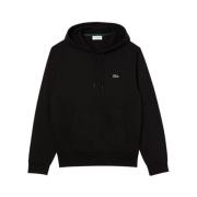 Lacoste Svart huvtröja med logopatch Black, Herr