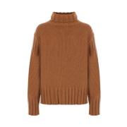 Jil Sander Brun Cashmere Löst Passande Tröja Brown, Dam