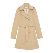 Patrizia Pepe Trenchcoat med Dubbelknäppning Beige, Dam