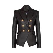 Balmain Klassisk 6-knappad jacka Black, Dam