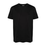 Dondup Svarta T-shirts och Polos med broderad logotyp Black, Herr