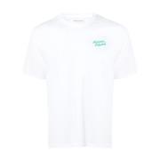 Maison Kitsuné Vit Bomull T-Shirt med Frontlogo White, Herr