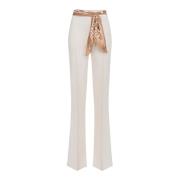 Elisabetta Franchi Ecru Byxor Beige, Dam