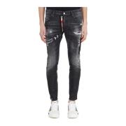 Dsquared2 Slim-Fit Skater Jeans i Svart Tvätt Black, Herr