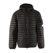 Stone Island Svart nylon dunjacka Black, Herr