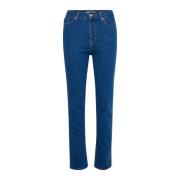 Part Two Slim-Fit Högmidjade Jeans Blue, Dam