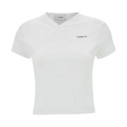 Coperni Vit V-Hals T-Shirt White, Dam