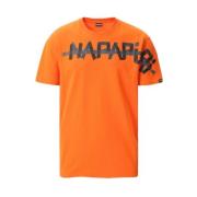 Napapijri Unisex T-Shirt Orange, Herr