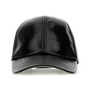 Courrèges Svart Vinyl Baseballkeps Black, Herr