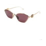 Loewe Guld Solglasögon för Daglig Användning Purple, Dam