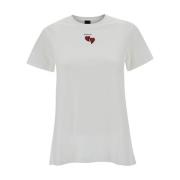 Pinko Vit Trapani T-Shirt Jersey White, Dam