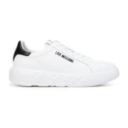Love Moschino Sneakers i kalvskinn med kontrasterande häl White, Dam