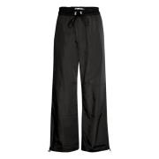 InWear Avslappnade svarta byxor med elastisk midja Black, Dam